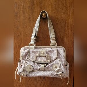 Vintagw Guess Textured Beige Shoulder Bag